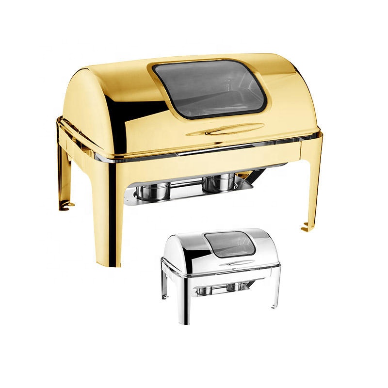 Kitchen Appliances Set - Luksusowy prostokątny chafing dish ze stali