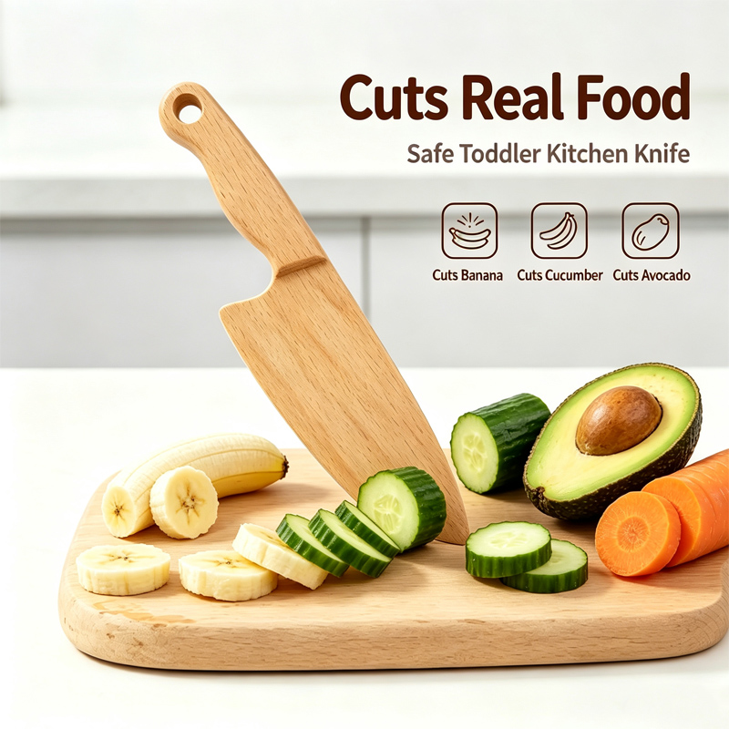Drewniany nóż dla dzieci do go – Kitchen Appliances For Kids recenzja i cena